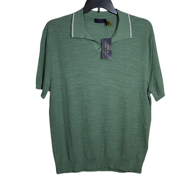 Polo Ralph Lauren Men's Textured Cotton-Linen Sweater polo Faded Mint XL $125